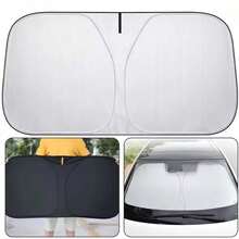 Pack Of 1 – Manual Folding Car Sunshade | UV Protection For Car Windows – Business Gift, Practical Summer Car Accessory | Effectively Blocks Direct Sunlight And Reduces The Temperature Inside The Car. Folds Away Neatly And Is Easy To Store - Black - View 7