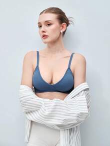 Softvol 1pc Women's Seamless Bra - Blue - View 8