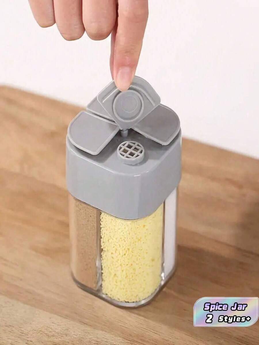 4-In-1 Flip Cover Storage Jar Set, Multi-Purpose Airtight Container With Flippable Lid For Kitchen Organization, Pantry Storage, Coffee Beans, Tea Bags, Snacks, Rice, Flour, Spices Seasoning, Dry Goods, Countertop Canister, Leak-Proof Durable - Multicolor - View 1