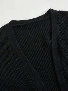 Rusticease Plus Size Women's Embroidered Beaded Floral Knit Cardigan, Autumn/Winter - Black - View 7