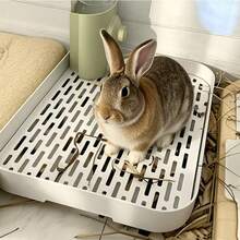 One Mesh-Designed Guinea Pig Litter Box, Rabbit Training Cage With Toilet Tray, Suitable For Small And Medium-Sized Animals Such As Mice, Ferrets, And Rabbits. - Multicolor - View 3