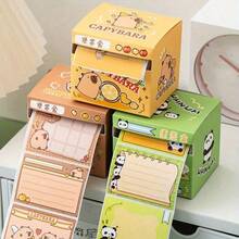 1Pc Boxed Cute Cartoon Panda & Capybara Pull-Out Sticky Notes, Self-Adhesive Writable Memo Pads For Planner, Calendar, Daily Water Intake Tracker, Study Notes, Office Accounting, Cute Stationery For Animal Lovers School Supplies - 256pcs - View 11