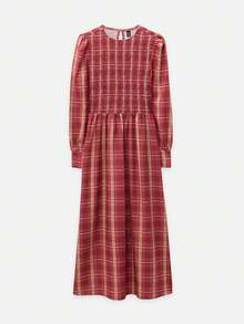 Nöista Pink And Burgundy Smocked Maxi Dress. Fall, Brunch, Holiday And Day-To-Night Style. - Dusty Pink - View 9