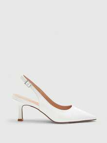 CUCCOO BIZCHIC Sepatu Wanita Hak Tinggi Stiletto Ujung Lancip Warna Gading, Cocok untuk Perjalanan, Kencan, Pesta, Liburan, Natal, dan Musim Semi. - putih bersih - View 6