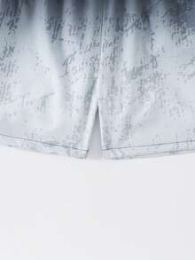 SHEIN Pantalones cortos de playa con estampado degradado para niño preadolescente - Gris - Ver 5