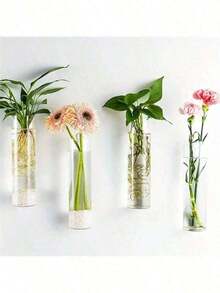 (With Hook) Wall-Mounted Round Glass Plant Pot, For Growing Hydroponic Plants, Home/Office/Garden Decor, Wedding - Multicolor - View 13
