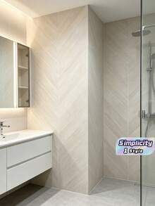 5/30Pcs Self-Adhesive Wall Tiles, Each 7.87in/20cm Inches, 3D Peel And Stick Tile Splashbacks, Waterproof Oil-Proof For Kitchen & Bathroom, Customizable Kitchen Decor - Beige - View 1