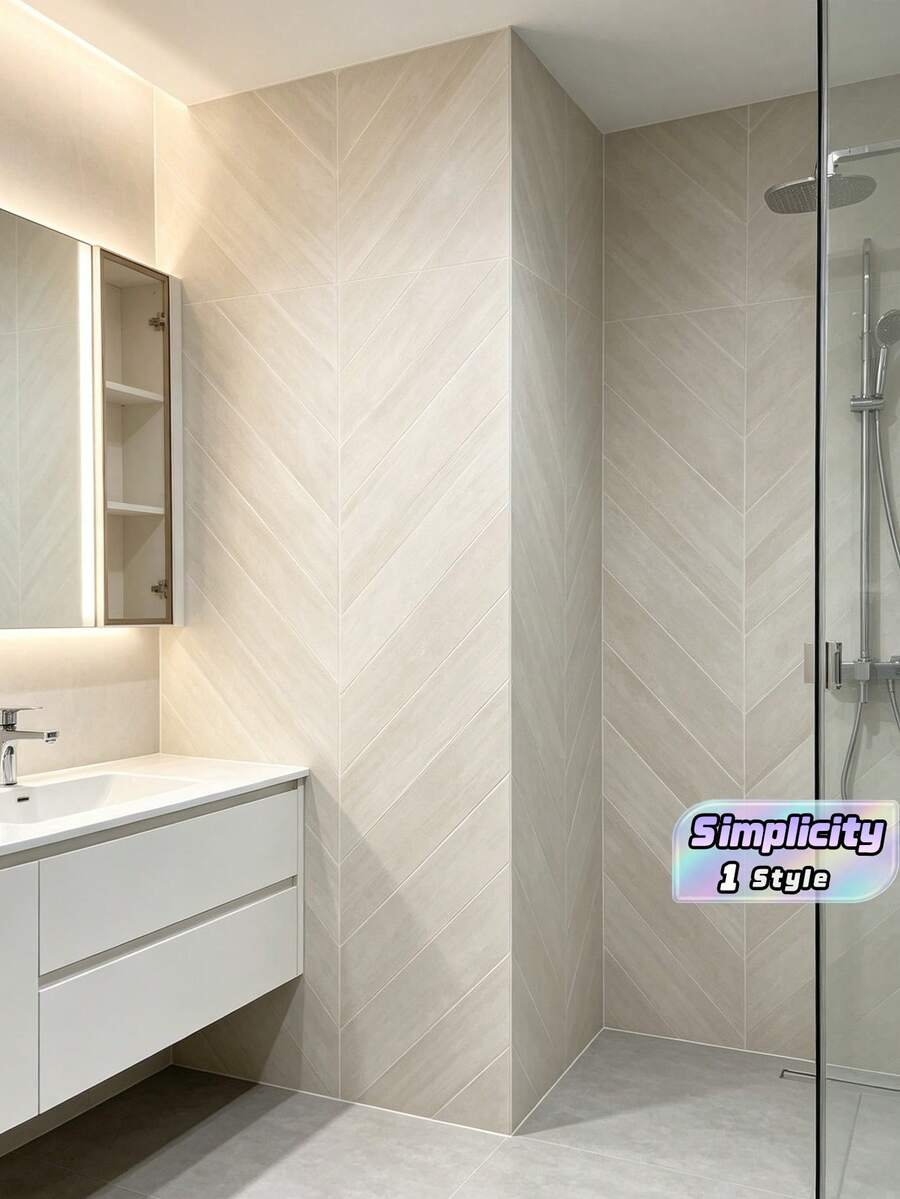 5/30Pcs Self-Adhesive Wall Tiles, Each 7.87in/20cm Inches, 3D Peel And Stick Tile Splashbacks, Waterproof Oil-Proof For Kitchen & Bathroom, Customizable Kitchen Decor - Beige - View 1
