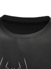 Gym Rark Men's Casual Spider Pattern Print Short Sleeve Crew Neck Sports T-Shirt - Black - View 3
