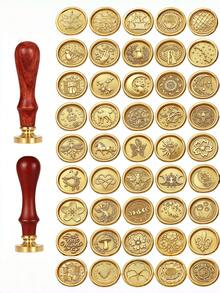 Brass Wax Seal Stamp Head For Weddings – Vintage Removable Copper Sealing Head For Invitations, Envelopes & Gift Packaging - Single Piece - View 6