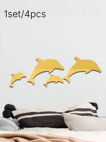 Dolphin Design Three-Dimensional Acrylic Wall Stickers With Strong Self-Adhesive. Easy To Paste On Smooth Walls, Ideal Interior Decor To Upgrade Your Home And Office Space. - one size fits all - View 14