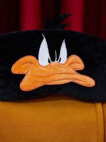 LOONEY TUNES X Joivida 1pc Duck Embroidered Polyester Sleep Mask, Soft Breathable Light-Blocking Eye Cover, Cute Cartoon Design, Great For Travel, Office Nap, Home Relaxation, Daily Sleep, A Fun Gift For Birthday Or Anniversary - Black - View 4
