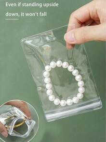Transparent, Oxidation-Resistant Bags For Jewellery Storage; Individually Packaged Gift Bags For Rings, Earrings, Necklaces, Bracelets And Other Accessories - White - View 7