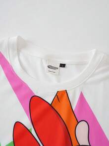 THE POWERPUFF GIRLS X SHEIN Men's Cartoon Print T-Shirt - White - View 5