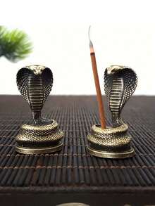 1件裝復古蛇紋金屬香爐香薰爐，生肖動物香氛裝飾擺件，適用居家辦公室客廳，新年禮物 - 蛇型香插 - 查看 4