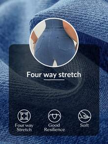 Flexra Women's Sexy Street Style Button Waist Denim Jumpsuit With Flared Legs - Blue - View 9
