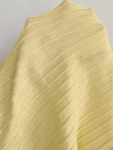 SHEIN PETITE Elegant, Minimalist Yellow Knit A-Line Dress For Petite Women-Perfect For Commuting. - Yellow - View 7