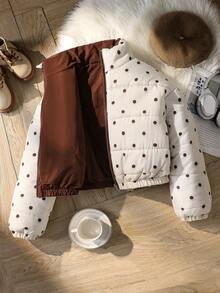 Tween Girl Winter Casual Reversible Jacket - Beige - View 1