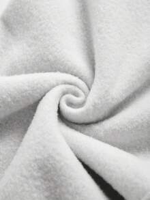 SHEIN PETITE CURVE 大尺碼女款純色抽繩腰休閒百搭日常長褲 - 淺灰色 - 查看 6