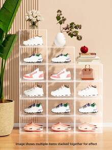 1 X Fully Transparent 6-Sided Plastic Shoe Storage Box; Anti-Corrosion Shoe Display Box For Home Use. - View 8