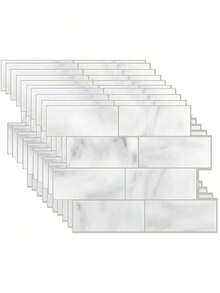 Removable Tile Backsplash Stickers, Subway Tile Pattern, Peel And Stick Tile Backsplash For Kitchen And Bathroom, Size: 11.56 Inches X 8.38 Inches, Decorative Stickers For Room, Nursery, Playroom, Living Room, Bedroom - Marble Pattern - View 4