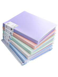 Carpeta de documentos de unicolor multicapa tamaño A4 con páginas interiores transparentes para la gestión de documentos, gran capacidad, organizador, útiles escolares, equipo de estudio esencial para la organización - Multicolor - Ver 6