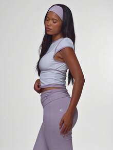 Musera Sport White Contrast Binding Double Layered Top Coord Top Only Sports Workout Gym Pilates Fitness Daily Casual Cute Daily Everyday Running Void - White - View 3