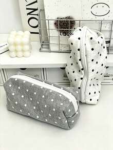 1 Large-Capacity Polka-Dot Stationery Bag & Make-Up Bag: Korean-Style Pencil Case | Minimalist And Portable Design For Girls, Suitable For All Seasons And Perfect For Desk Decoration - Multicolor - View 7