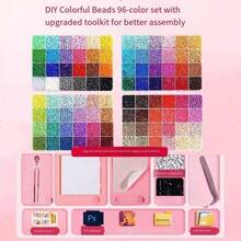 48/72/96/120 Color Pearl Bead Set - 2.6mm Mini Melted Beads Making Tools Kit - Various Tools Suitable For Beginners For Adult Relaxation Art Projects - Handicraft Decorations For Indoor Decoration - Melted Beads Materials. - Perler Bead Set - View 4