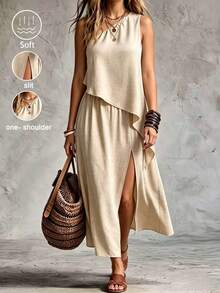 Plus Size Modest Sets - Khaki - View 9