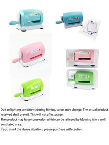 1 Set Mesin Embossing, Dikombinasikan dengan Berbagai Templat Bunga untuk Memotong Berbagai Pola pada Karton/Mesin Kerajinan Kertas Embossing Manual, - cyan - View 2