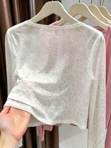 Resyla Casual Thin Leopard Print Long Sleeve Shirt For Women - Multicolor - View 2