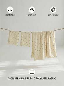 Veyra Day 3pcs Creamy Bow Duvet Cover Set, Soft Polyester Creamy & Blue Bowknot Bedding Set With Zipper Closure & 2 Pillow Shams (No Insert) - Multicolor - View 3