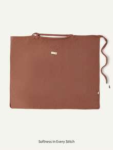 Cozy Pixies 1pc Oeko-Tex Certified Embroidered Velvet Nursing Cover, Soft & Comfortable For Daily Use In Autumn/Winter - Brown - View 3