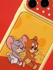 TOM & JERRY X SHEIN 時尚高端印花圖案手機保護殼設計，完美適配 ，可愛時尚且精緻 - 彩色 - 查看 3