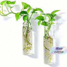 (With Hook) Wall-Mounted Round Glass Plant Pot, For Growing Hydroponic Plants, Home/Office/Garden Decor, Wedding - Multicolor - View 1