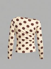 SHEIN Clasi 3 piezas Camisetas de manga larga para mujer Oficina Beige Marrón Otoño Elegante - Multicolor - Ver 7