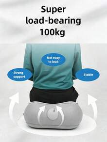 1pc Flocking Surface One Press Inflatable Adjustable Height Portable Foot Rest Lightweight Foldable Easy Storage Foot Stool For Travel Airplane Train Office Home Long Trip Comfort Travel Accessory - Inflatable seat cushion - View 6
