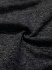 Coolane Women's Solid Color Round Neck Drop Shoulder Long Sleeve Cropped Sweatshirt - Black - View 5