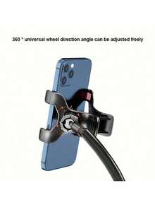 1 Piece Universal 360 Degree Rotating Gooseneck Phone Holder Dual Clamp Spiral Base For Car Bed Desk Live Streaming Hands Free Viewing Gaming Video Call - White - View 7