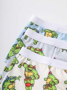 TEENAGE MUTANT NINJA TURTLES | SHEIN Young Boy Cartoon Print Boxer Briefs - Blue - View 3