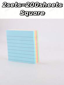 100/200 Sheets Lined Sticky Notes (4 Colors) – Portable Student Note Markers – Self-Adhesive & Easy To Apply – For Office, Home, And School – Available In Large And Small Sizes – Handy Office & Back-To-School Essential - Multicolor - View 13