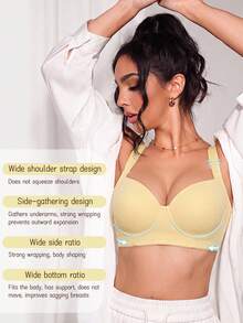 LustreForm Set 3 Buah Bra Wanita Berkawat Kasual Nyaman Minimalis Anti Selip dengan Tali Lebar - MultiWarna - View 7