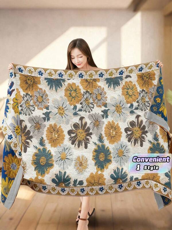 SHEIN An Enlarged And Thickened Four-Layer Cotton Gauze Large Bath Towel Is Soft And Absorbent For Four Seasons, And The Wool Can Not Be Dried Quickly.