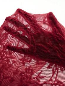 MaterniChic Elegant Maternity Off Shoulder Jacquard Party Dress Fall - Red - View 3