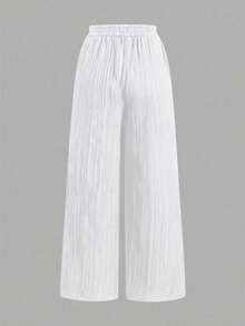 SHEIN Tall CURVE 大尺碼女款抽繩腰休閒百搭日常穿著長褲 3 件套 - 彩色 - 查看 9