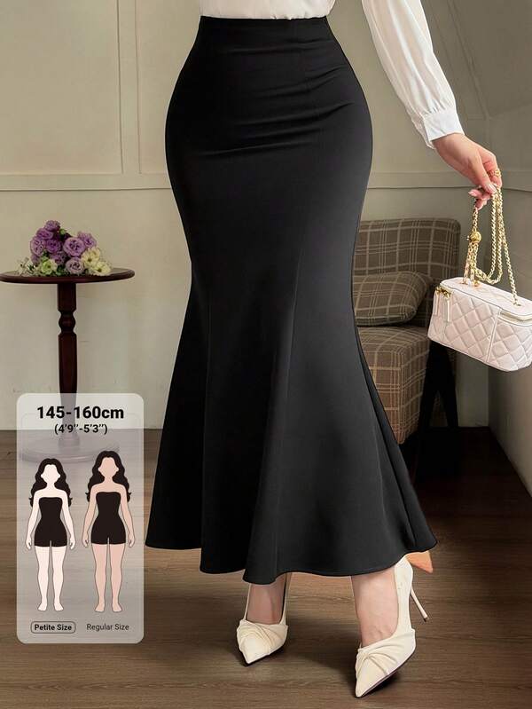 DAZY Women's Elegant Commute Solid Color Mermaid Skirt