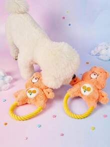Care Bears X PETSIN لعبة كلب على شكل دب على شكل قلب برتقالي مع صوت BB مدمج للعب التفاعلي وطحن الأسنان والتنظيف - دب الحب البرتقالي - مشاهدة 2