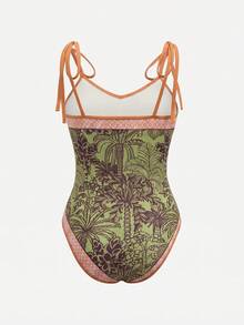 Swim Oasis 26SS 春夏度假風 魚骨波西米亞風 一件式泳衣附短褲 2件套 - 彩色 - 查看 7