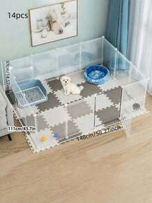 12 Pieces, 14 Pieces Of Pet Cage Mesh Panels - Suitable For Cat Cages, Dog Cages, Hamster Cages, Rabbit Cages - Clear - View 6